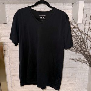 Black Vneck Cotton Tee